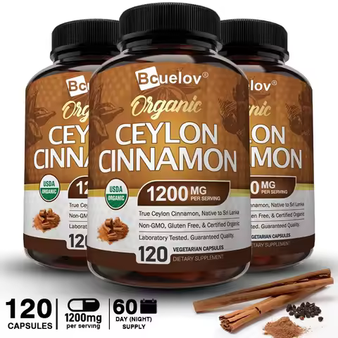 Natural Ceylon Cinnamon Capsules Nutritional Supplement - Joints, Bones, Anti-Inflammatory Support, 