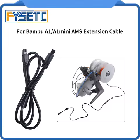 For Bambu Lab A1/A1 mini AMS Extension Cable AMS Lite 1M 4-pin With Magnetic Ring for Bambu A1 A1 mi