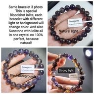Eunegems Natural Special Bloodshot iolite bracelet Transparent Iolite