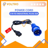 C19 to Industrial Mobile Plug 32A Power Cord Cable | High Quality Industrial Server Cable Size 3x2.5