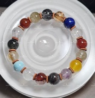全新 天然水晶 高品 多寶 10mm 綠髮晶 紅兔毛 紫超七 銅髮晶 琥珀金珀 藍針 極光23 金鈦晶 青金 黑髮晶 黃銅礦 膠花 海紋石/拉利瑪 手串 Natural Crystal Bracele