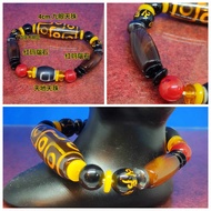 【Warranty Authentic】Very beautiful custom made 3.8cm 9 Eye and SkyEarth DZI Bead+Red Agate+Yant Ston