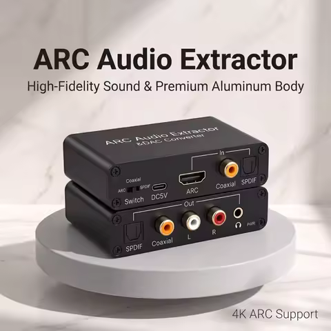 ARC Audio Adapter HDMI-compatible Audio Extractor Digital to Analog Converter DAC SPDIF Coaxial RCA 
