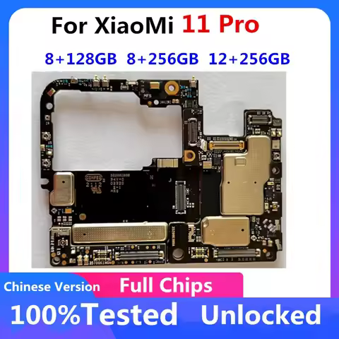 Full Chips Mainboard For Xiaomi MI 11 Pro Motherboard Unlocked Original 8GB 12GB RAM 128gb 256gb ROM