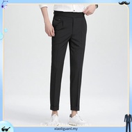 VENGOZ - Men's Formal Pants Classic Buckle Gurkha Pants Grey