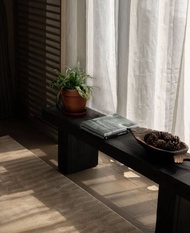 實木長凳 玄關復古矮凳 換鞋椅 禪風日式侘寂風 創意木紋設計感