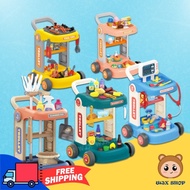 WJX Children Trolley Doctor Medical Repair Tool Kit Shopping Dessert Cleaning Car Pretend Play Toy | Mainan Budak Doktor
