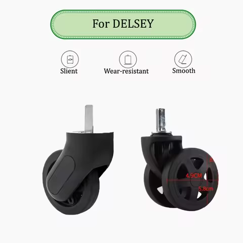 For DELSEY Easy Install Luggage Wheels 360° Rotating Silent Casters Universal Repair Parts For Troll