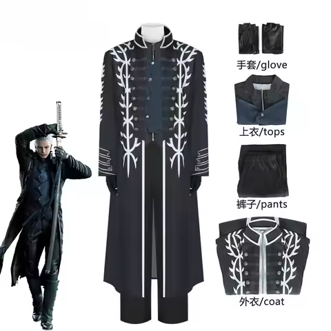 Devil Vergil Dark Slayer Cosplay Costume Halloween Carnival Party Costume Suit