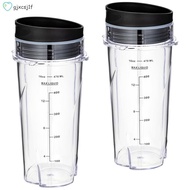 2PCS 16Oz Replacement Cups Replacement Accessories for Ninja QB3001SS Fit Compact Personal Blender, with Lids