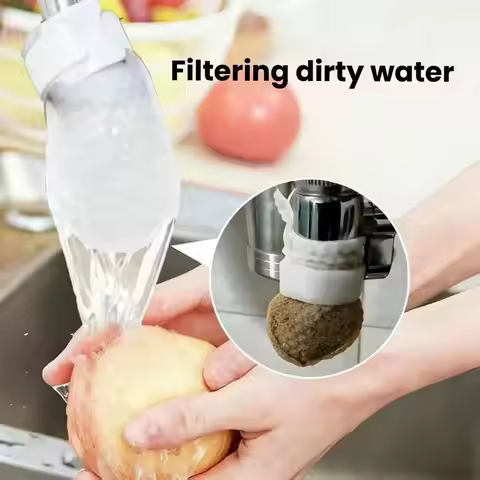 10/20/50Pcs Universal Faucet Filter Cotton Anti-splash with T-strap Faucet Filter Thickened Tap Wate