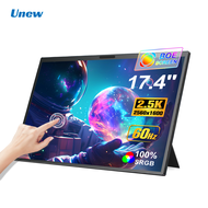 Unew 17.4 Inch 2.5K Touch Portable IPS Monitor 60Hz 100% sRGB Dual Type-C Mini HDMI 75x75 VESA Exter