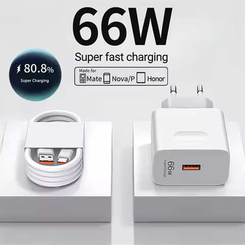 6A 66W Super Fast Charger Type C Cable for Huawei Mate 40 50 60 P50 P60 Nova 8 9 10 Honor 50 70 90 1