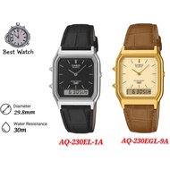 Casio Vintage AQ-230EL / AQ-230EGL Leather Strap Men Watch / Women Watch