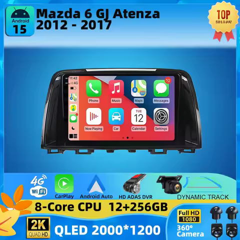 Carplay Auto Car radio For Mazda 6 GJ Atenza 2012 2013 2014 2015 2016 2017 Android 15 multimedia vid