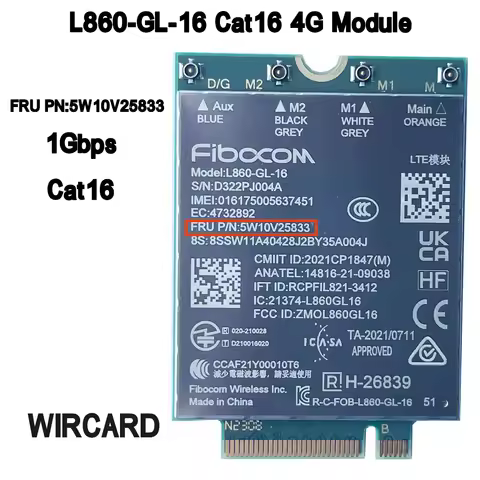 L860-GL-16 XMM 7560R+ 4G LTE Module FRU 5W10V25833 For Thinkpad L13 Gen3 L13 Yoga Gen3 P14S Gen3 P16