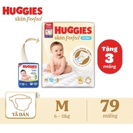 [Hàng chính hãng] Tã bỉm dán Huggies Skin Perfect NB76 S82 M79 với 2 vùng thấm giảm kích ứng da