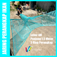 Perangkap Ikan Pukat Ikan jaring perangkap ikan untuk di sungai siap pakai ukuran 4m x 25m