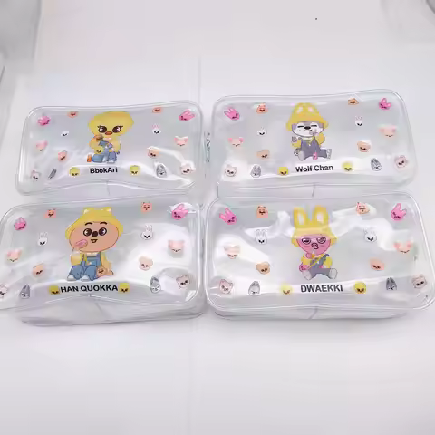 Skzoo Figures Korean Wolfchan Leebit Dwaekki Stray Makeup Pvc Bag Pencil Case Portable Stationery St