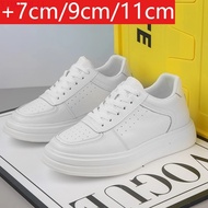 yyyNew Height Increasing Shoes for Men 10cm Invisible Elevator Sneakers White Leathe Sport Zapatilla