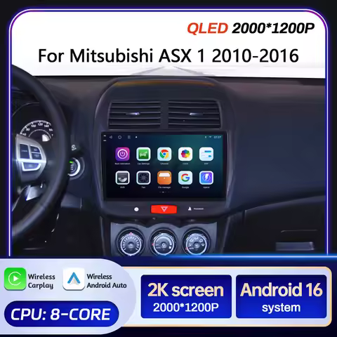 10" For Mitsubishi ASX 1 2010-2016 Car Multimedia Radio Android 16 System BT Carplay Android Auto 2K