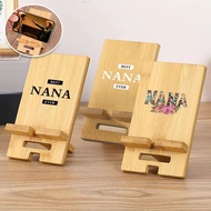 Foldable Wood Stand For Desk Phone Stand Holder Solid Wood Stand Holder Thick Wood Nana Print