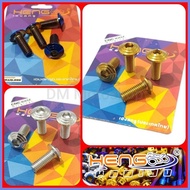 ♀ ◧ HENG Gold/Silver Brake Disc Bolts (4pcs) for Sporty, Soulty, M3, Mio i 125