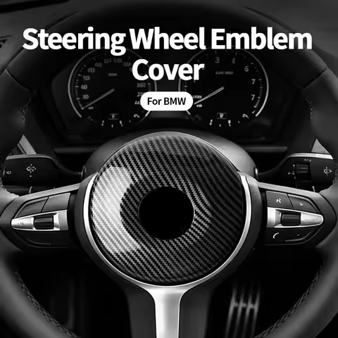 Carbon Fiber For BMW 3er 1er 2er 5 Ser X1 X3 X5 X6 Car Steering Wheel Airbag Protection Cover Auto I