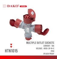 เพาเวอร์ปลั๊กกระจายไฟเข้า 1 ออก 3 400V 3P+N+E IP44 16A และ 32A DAKO HTN-1015