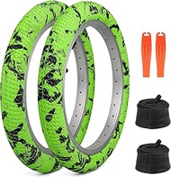 ZUKKA Pack of 2 30TPI Bicycle Tyres 16 Inch Tyres 16 x 2.10 Sheath 56-305 Plus 2-Pack 16 Inch Tube 1
