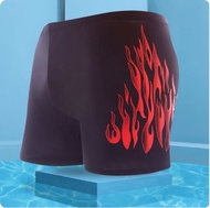 ONE - 時尚男士平角寬松泳褲沙灘褲(505-1-紅色)均碼100-150磅適用