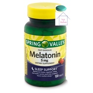 Spring Valley Fast-Dissolve Melatonin Dietary Supplement, 5 mg, 120 Count + 1 Mini Pill Container (C