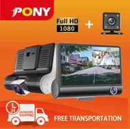 PONY dash cam car 1080P 3 Lens Car DVR Camera Lens HD Car Recorder DVR Dash Cam G-Sensor dashcam
