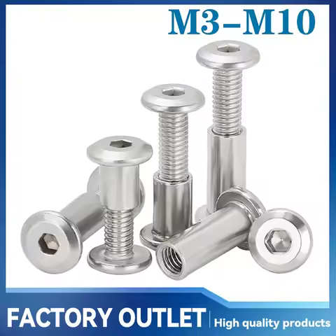 2-10Sets Hexagon Socket Screw Locking Splint Screw Nut Combination Album Butt Account Book Nail Edge