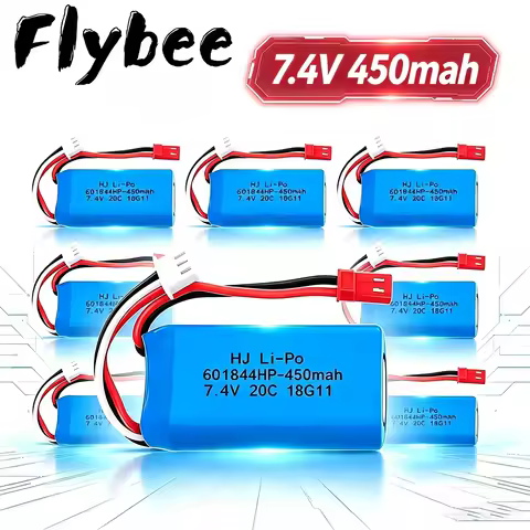 2026 Brand NEW 1 TO 5Pcs Lipo 20C 450mAh 7.4V Battery for WLtoys K999 K989 K969 P929 P939 RC Car Bat