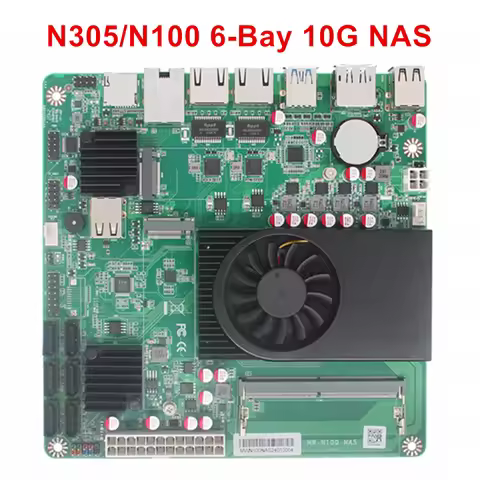 Intel N150 i3 N305 6-Bay NAS Motherboard 1*10G 2*i226-V 2.5G 6*SATA3.0 2*NVMe 1*DDR5 4800MHz Home Se