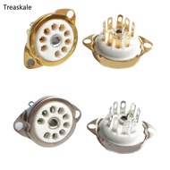 TREA 5PCS B9A Ceramic 9Pin PCB Tube Socket for 12AX7 12AT7 12AU7 GZC9-C-1 GZC9-C-1-G