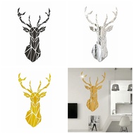 FANNUY 1 Set Mirror Deer Head Wall Sticker 3D Acrylic Acrylic Deer Wall Sticker Creative Detachable 3D Mirror Wall Decal Children's Room