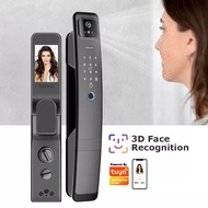 Digital lock WiFi Tuya APP English/Russian/Spanish/Portuguese Voice Digital 3D Face Recognition Fingerprint Smart Door Lock With Camera