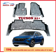 Tucson: Thảm lót sàn MAXXCAR cho xe HYUNDAI TUCSON 2021+ nhựa TPE đúc nguyên khối 5D tràn viền + Rối