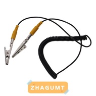 ZHAGUMT366HT Anti-Static ESD Grounding Cable, 2mm 180cm / 71" Coiled Cord, Black Polyurethane Male-t