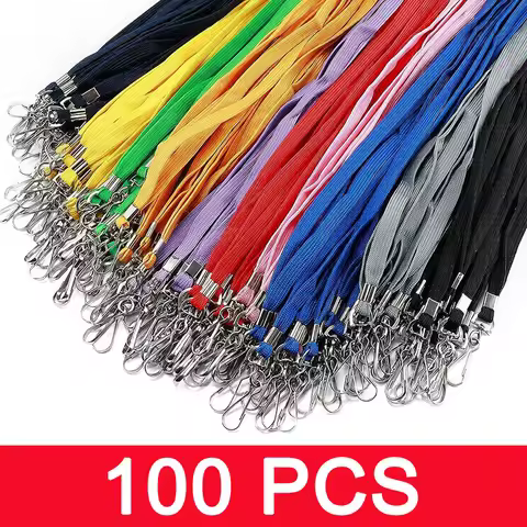 100 pcs/lot Nylon Safety Lanyards Neck Rope For Card Holder Badge Keychain ID Card Wholesale of Blac