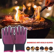 Polyester Cotton Heat Insulation Gloves Bbq Kitchen Cooking Gloves Protective Gloves H3