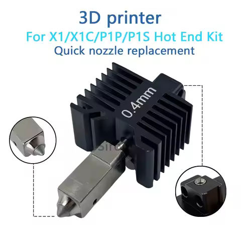 For Bambu Lab P1S Hotend Bambulab X1C Nozzle P1S P1P X1 Printhead Hardened Steel Integrated Design P