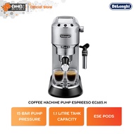 Delonghi EC685.M Dedica Manual Pump Driven Coffee Machine Metal  with adjustable milk frother ESE Po