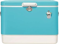 FSE Retro Metal Cooler, 80 Can/54 Qt. Capacity, Hard-Sided, Two Tone, Holds Up to 80 Beverage Cans, 