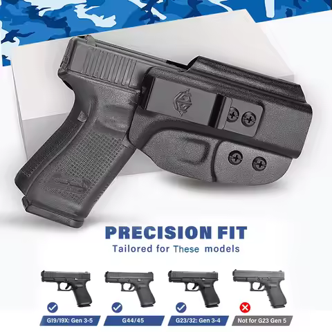GearTac KYDEX IWB Holster with Secure Snap Closure for G-Series GLOCK19/19X ( Gen 3-5), GLOCK23/32 (