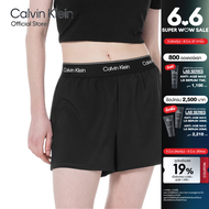 CALVIN KLEIN กางเกงออกกำลังกายขาสั้นผู้หญิง High-Rise Shorts รุ่น 4WS4S819 001 - สีดำ