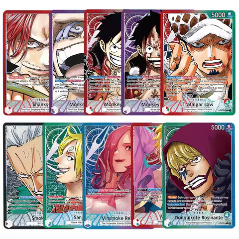 Anime One Piece OPCG English Leader Nami Law Ace Luffy Sabo Zoro Sanji Replica Reiju Perona Game Col