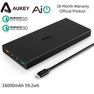 ( Quick Charge 2.0/3.0 ) Aukey 16000mAh PowerBank External Battery [ Free - Aukey Pouch Bag ]